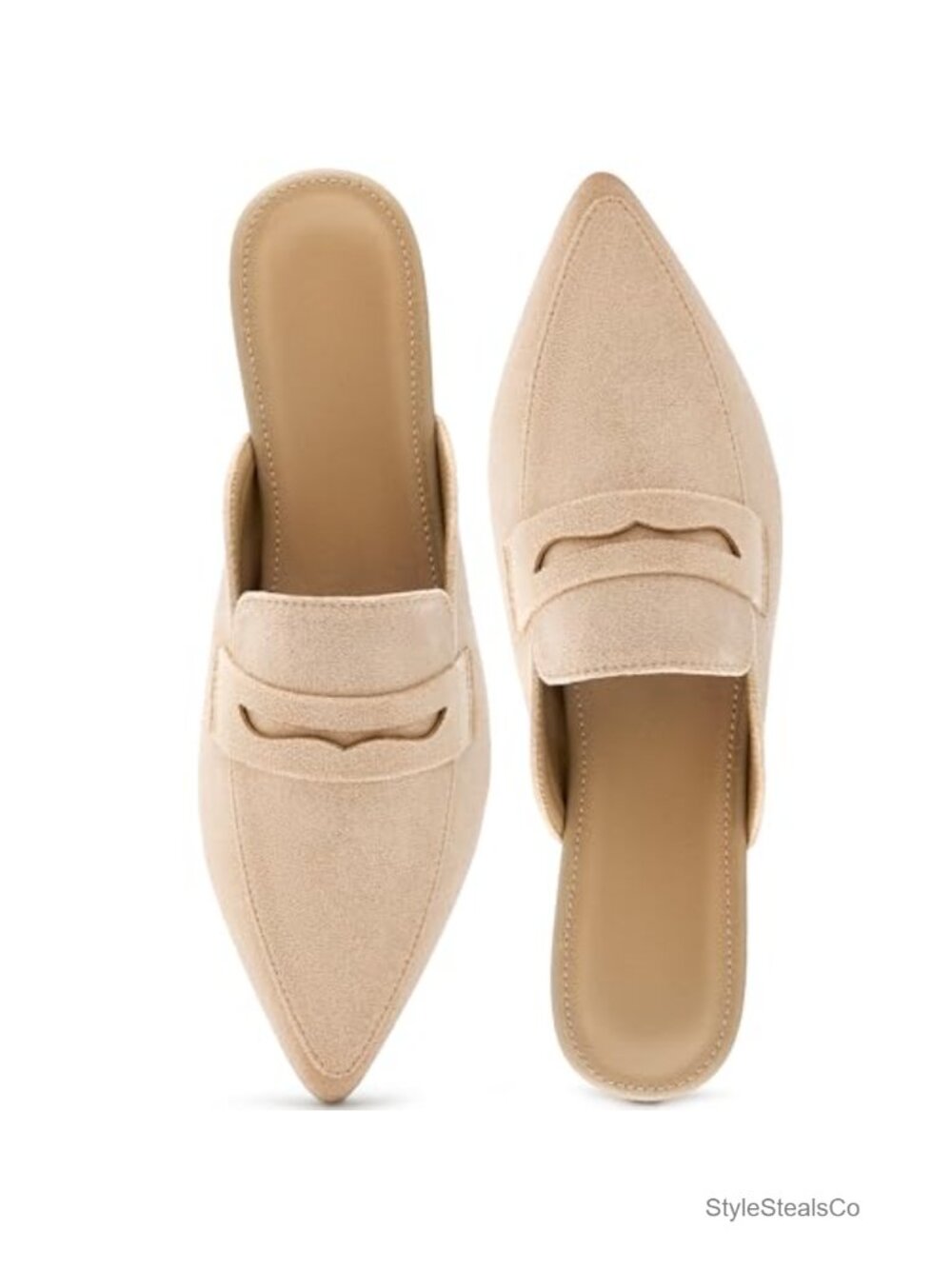 Pointed Toe Mules Memory Foam Slip-On Business Casual Shoes